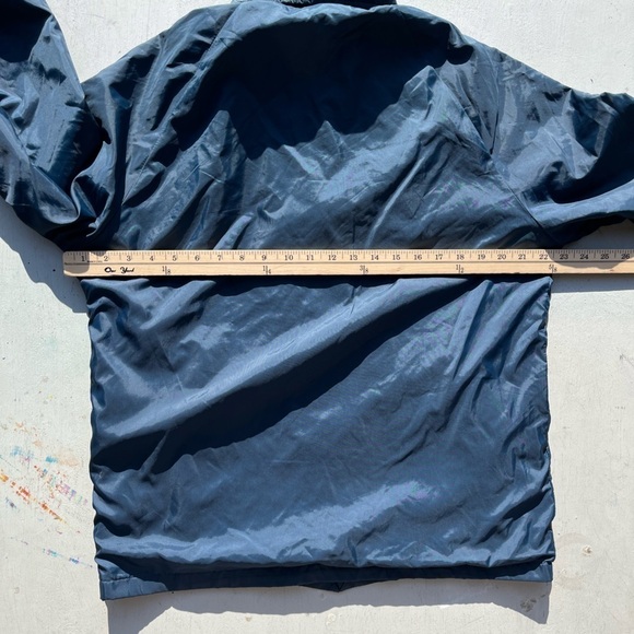 Men's Vintage Windbreaker Navy Blue Newspaper Route M 70s 80s Nylon Classic - Picture 10 of 13